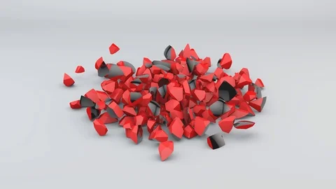 Falling Black and Red Sphere Stock Footage 70707349