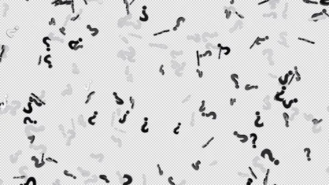 Falling Black and White Question Mark Isolated on alpha background Stock Footage 237598332