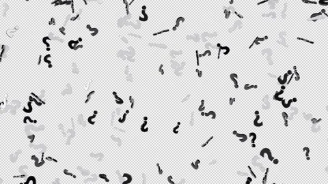 Falling Black and White Question Mark Isolated loop on alpha background Stock Footage 237598628
