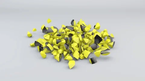Falling Black and Yellow Sphere Stock Footage 70707219