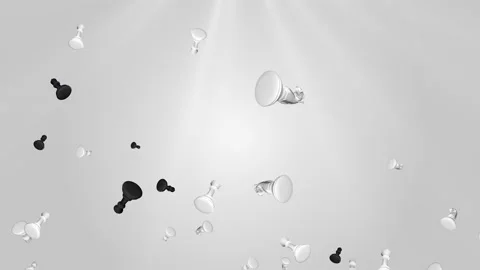 Falling black chess 3D Loop animation of black chess pieces filling screen Stock Footage 186718265