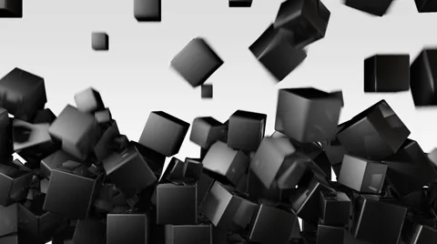 Falling black cubes Vídeo Stock 58449657
