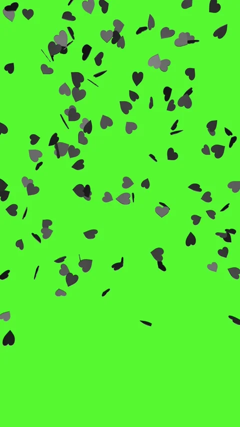 Falling black hearts on a chroma key background. Stock Footage 284639505