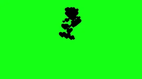 Falling black hearts looped animation on green screen background Stock Footage 282684635
