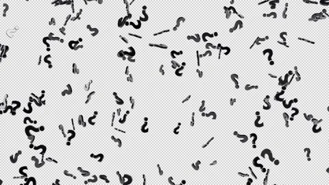 Falling Black Question Mark Isolated loop on alpha background Stock Footage 237598495