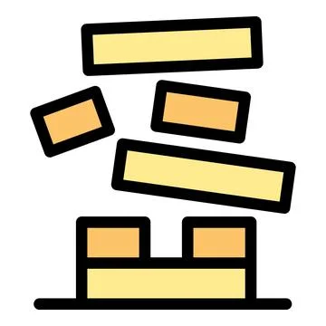 Falling blocks creating a unstable structure Illustrazione stock