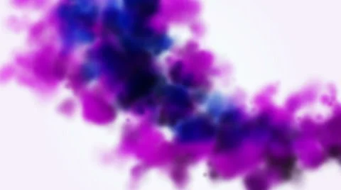 Falling blue and pink ink into water on a white background Stock Footage 64730646