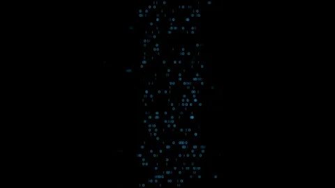 Falling blue binary code on a black background loop Stock Footage 317548650