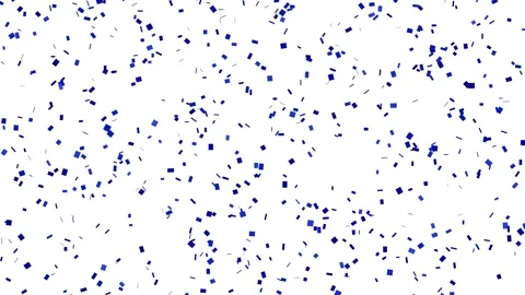 Falling Blue Confetti Animation on Isolated White Background Stock Footage 342315555