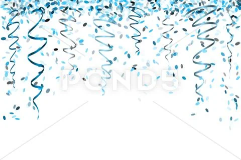 Falling blue confetti Stock Illustration