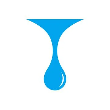 Falling blue drop icon design. Vector illustration. Stock Illustration