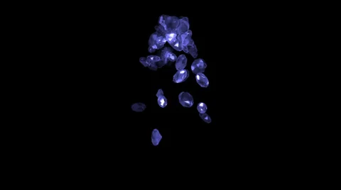 Falling blue gems &amp; diamonds. Stock Footage 29645788