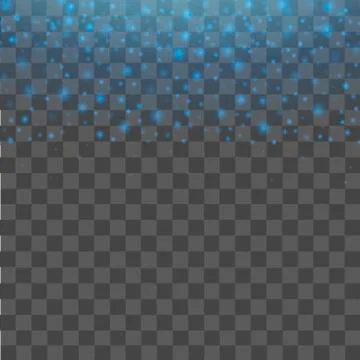 Falling blue glitter particles on transparent background.  Vector illustration. Stock Illustration