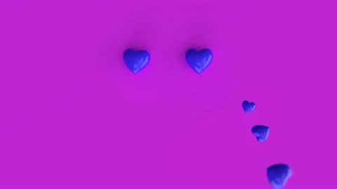 Falling blue hearts forming a smiling em... | Stock Video | Pond5