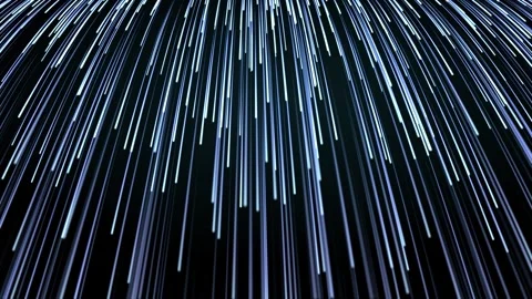Falling blue light streaks on dark background, abstract data rain animation w Stock Footage 327808290