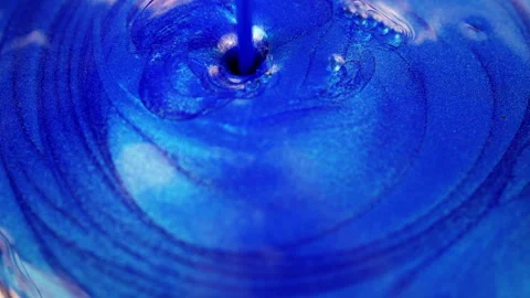 Falling blue paint, abstract image Video stock 255886441