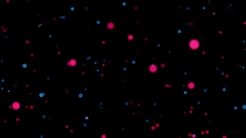 Falling blue pink particles flowing animation on black background Stock Footage 279904616