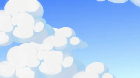 Falling from the blue sky, moving up down at day light_ cartoon loop Stockbeeldmateriaal 273904357