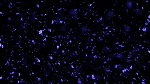 Falling Blue Snow Flakes Stock Footage 86288313