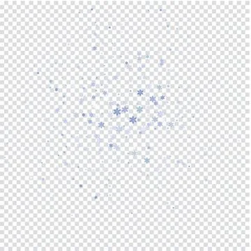 Falling blue snowflakes on transparent background Stock Illustration