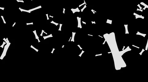 Falling bones / dog biscuits with alpha Stock Footage 38320350