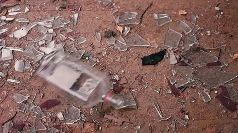 Falling bottle with vodka Видео 80848994