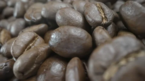 Falling, Bouncing and Colliding Coffee Beans Stock Footage 170509918