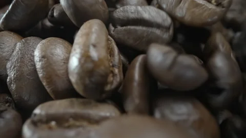 Falling, Bouncing and Colliding Coffee Beans Stock Footage 170510216