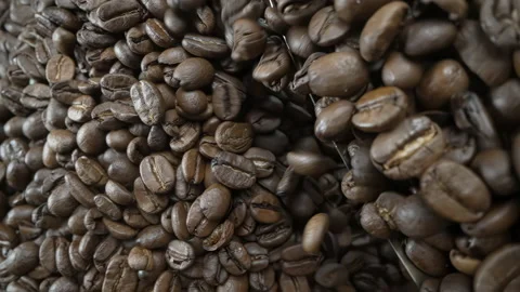 Falling, Bouncing and Colliding Coffee Beans Stock Footage 170717340