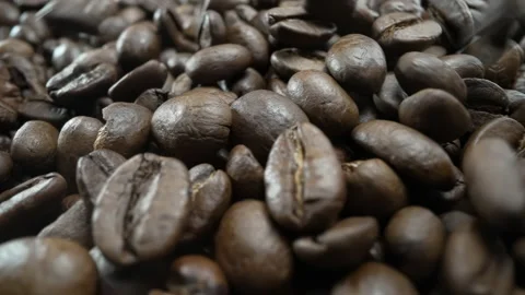 Falling, Bouncing and Colliding Coffee Beans Video stock 172132234