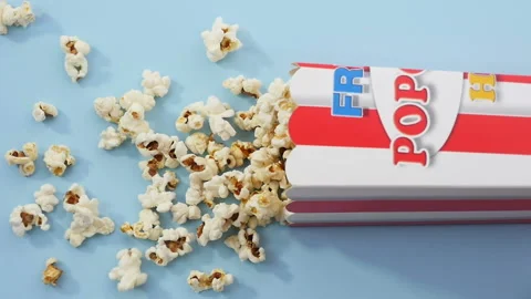 Falling box of pop corn Stockbeeldmateriaal 151922768