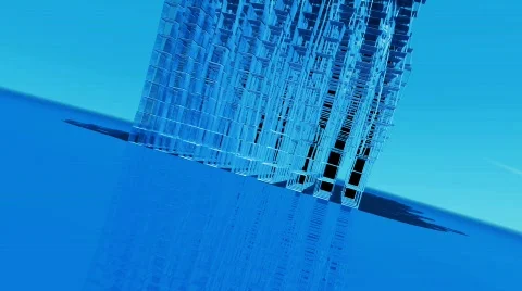 Falling boxes BLUE Stock Footage 578176