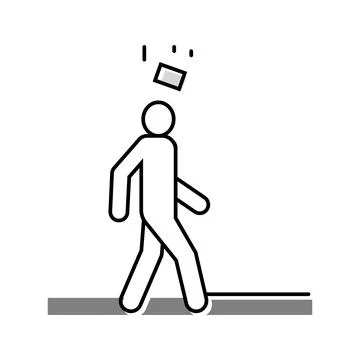 Falling brick man head color icon vector illustration Stock Illustration