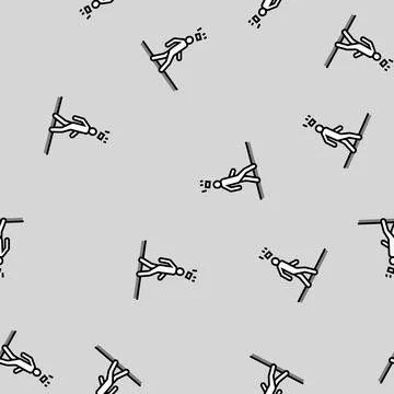 Falling brick man head vector seamless pattern Stockillustratie