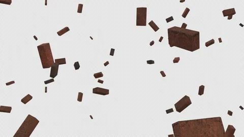 Falling Bricks Loop Animation Overlay for Construction and Industrial Edits Stock Footage 340916861