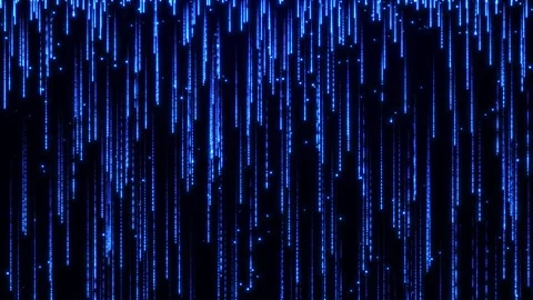 Falling bright blue particles, animation of dust and shiny dots, rain Stock Footage 256220306