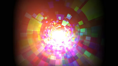 Falling Into Bright Glowing Light Tunnel Glow Stock Footage 143891766