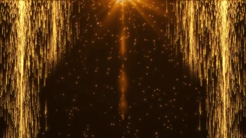 Falling bright golden particles, animation of dust and shiny dots and stars Stock Footage 278226084