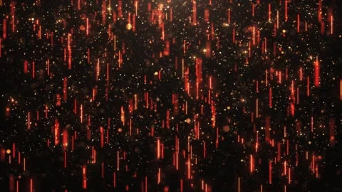 Falling bright golden star particles, animation of shimmering dust and shiny Stock Footage 321480925