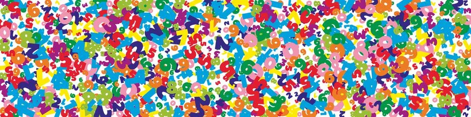 Falling bright numbers. Math study concept with flying digits. Stock Illustration