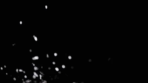 Falling Bright, Shiny White Particles of Tinsel, Sequins on a Black Background Stock Footage 223402731