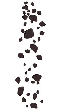 Falling brown stones or ground isolated on white. Clipart. Stock-Illustration