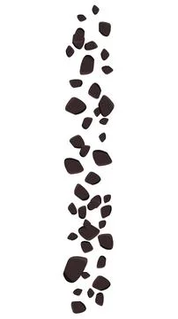 Falling brown stones or ground isolated on white. Clipart. Stock Illustration