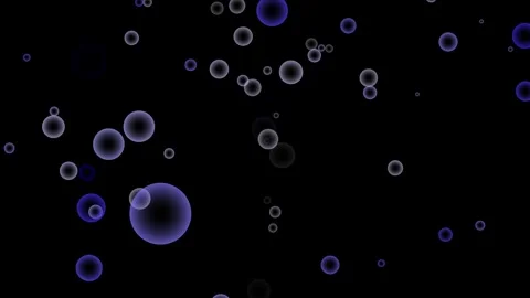 Falling bubbles on black background Stock Footage 277013237