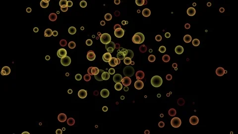 Falling bubbles on black background Stock Footage 277013253
