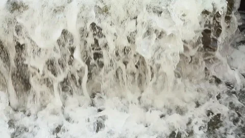 Falling bubbling water river Stock Footage 98363059