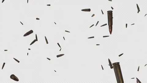 Falling Bullets Ammo Loop Animation Overlay for Gaming and Action Edits Stock Footage 340916880