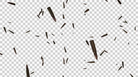 Falling Bullets Ammo Metallic Explosion PNG Overlay Stock Illustration