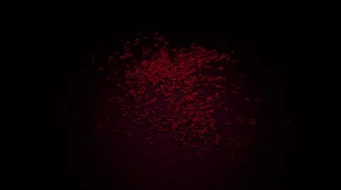 Falling bullets on a dark background. Design. Many abstract bullets falling down Illustrazione stock