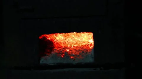 Falling burning coals on a dark background. Stock Footage 145566638